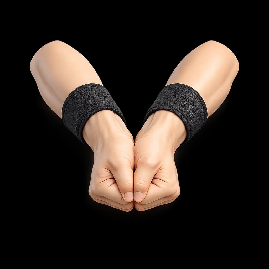 Volleyball player in passing stance with platform ready