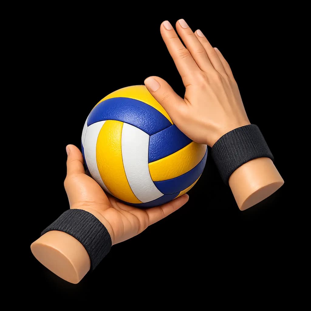 Volleyball player preparing to serve